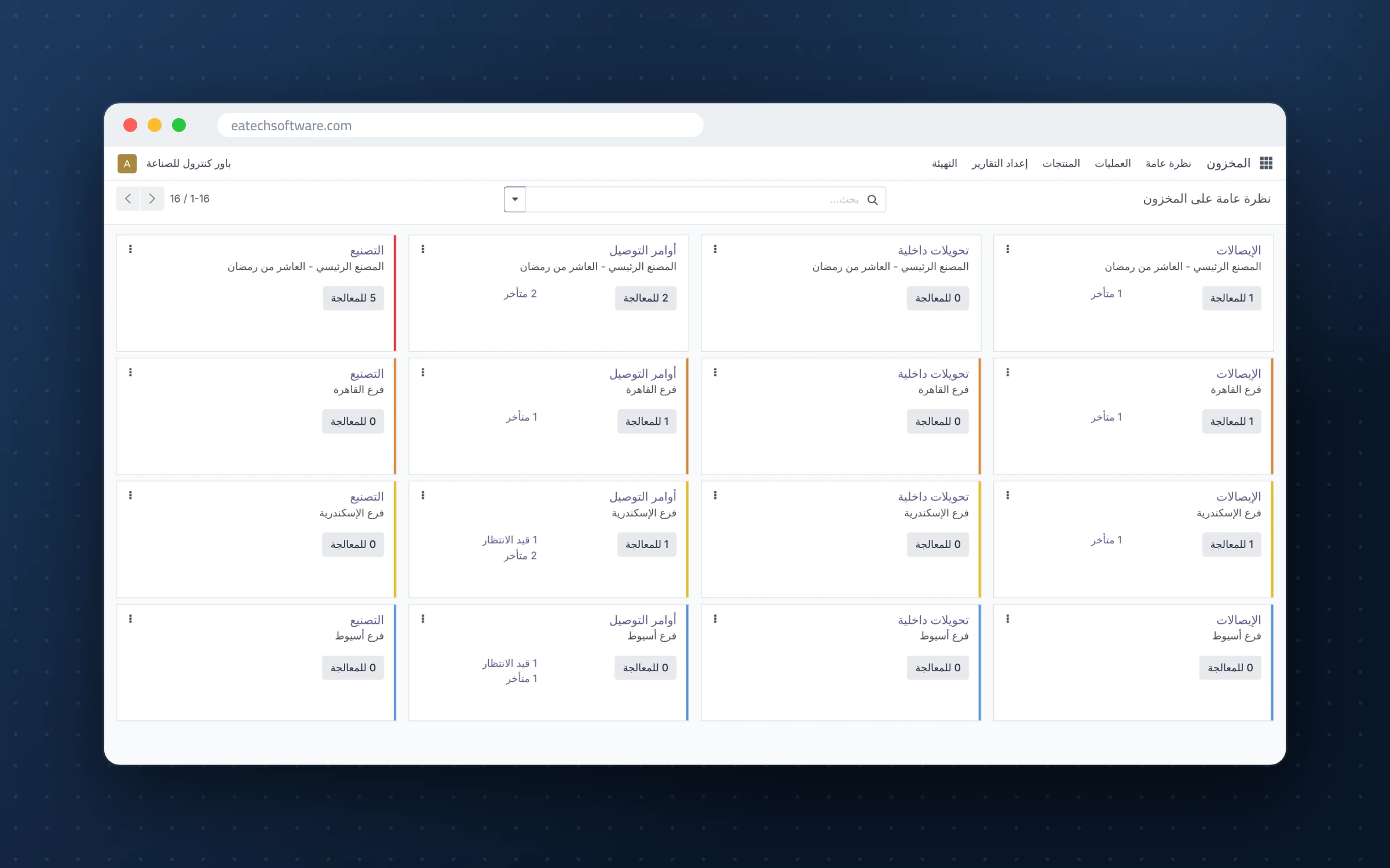 Power Control — ترقية أودو والتحول الرقمي — شركة المصنع — المخزون في الفروع