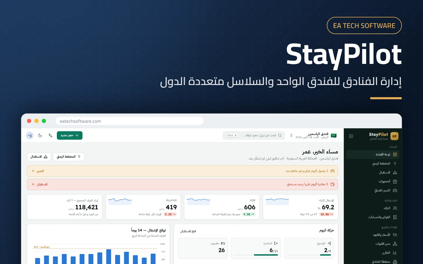 StayPilot — منصة إدارة الفنادق